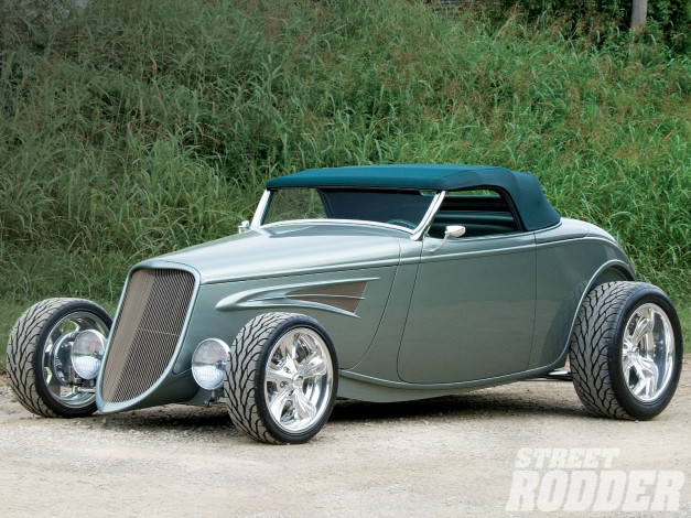 Обои картинки фото 1933, ford, convertible, автомобили, custom, classic, car