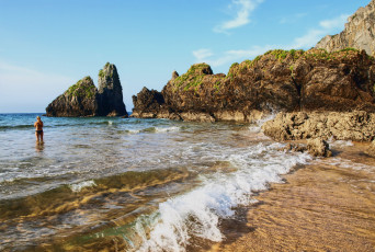 Картинка испания бискайский залив природа побережье скалы море