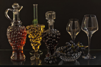 Картинка еда напитки вино бутылки бокалы виноград