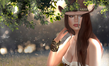 Картинка 3д графика people люди сигарета шляпа