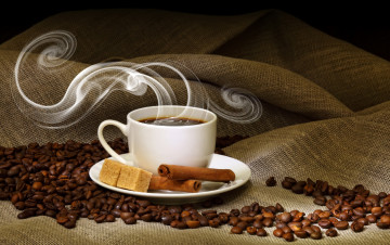 Картинка еда кофе кофейные зёрна чашка