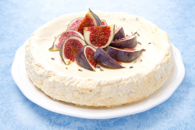 Обои картинки фото еда, торт, только, инжир, чизкейк
