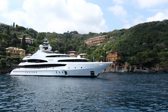 Обои картинки фото portofino, италия, корабли, Яхты, суперяхта, побережье, море