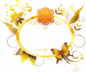 Картинка векторная+графика животные листья бабочка веточка