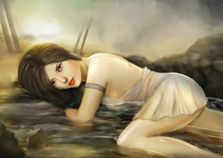 Картинка рисованные люди поза девушка взгляд лежит