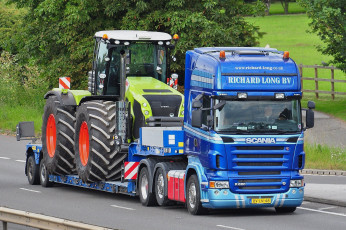 Картинка автомобили scania+ выставка улица тягач тяжелый седельный грузовик