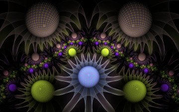 Картинка 3д+графика фракталы+ fractal цвета фон узор