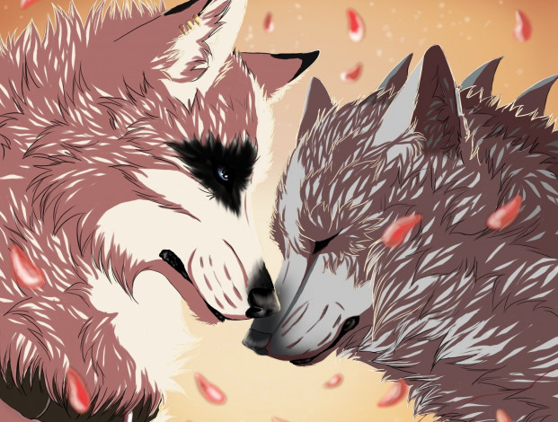 Обои картинки фото рисованные, животные,  собаки, собаки