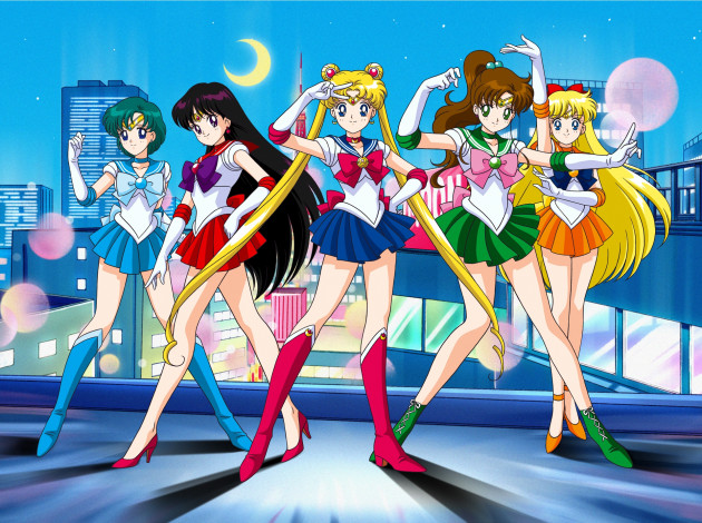 Обои картинки фото аниме, sailor moon, jupiter, venus, mercury, sailor, mars