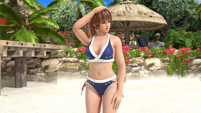 Обои картинки фото 3д графика, люди , people, купальник, взгляд, девушка