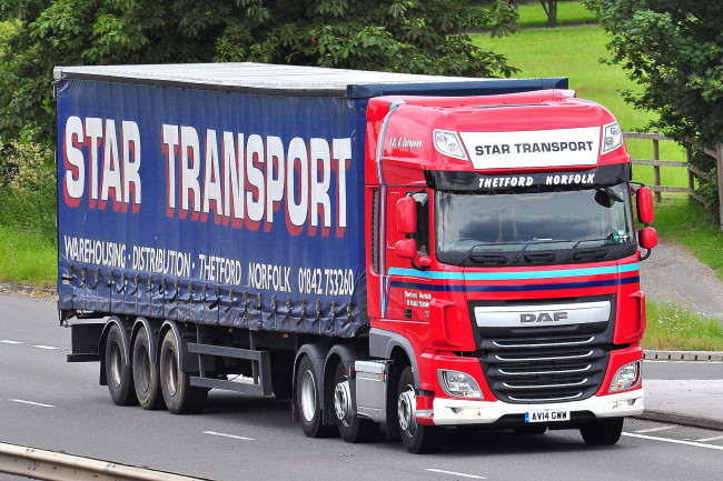 Обои картинки фото автомобили, daf , выставка, улица, седельный, тягач, грузовик, тяжелый