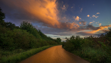 Картинка природа дороги закат дорога