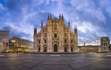 Картинка milan +italy города милан+ италия собор площадь