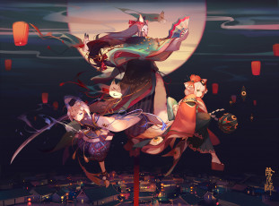 Картинка аниме onmyouji девушки