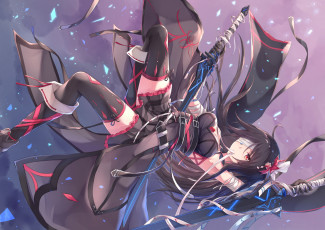 Картинка аниме оружие +техника +технологии девушка