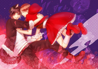 Картинка аниме животные +существа red riding hood