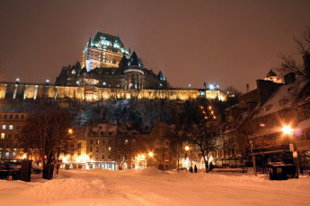 Картинка chateau+frontenac города квебек+ канада chateau frontenac отель снег зима