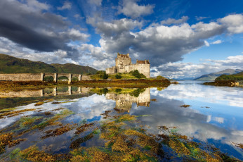 Картинка города замок+эйлен-донан+ шотландия eilean donan castle