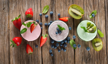 Картинка еда масло +молочные+продукты ягоды йогурт киви черника клубника