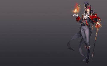 Картинка аниме магия +колдовство +halloween огонь арт парень