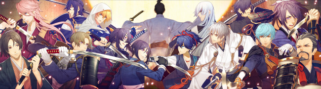 Обои картинки фото аниме, touken ranbu, танец, мечей