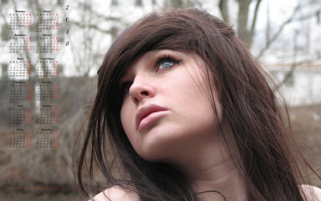 Обои картинки фото календари, девушки, лицо