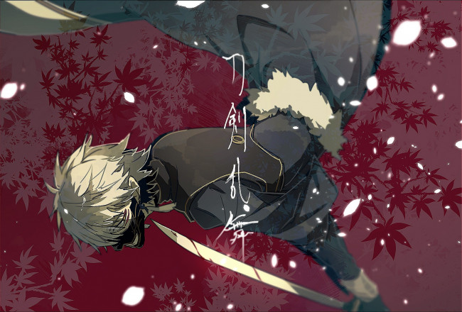 Обои картинки фото аниме, touken ranbu, танец, мечей