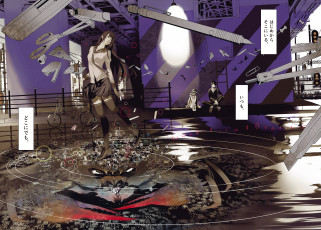 обоя аниме, bakemonogatari, парень, девочка, девушка