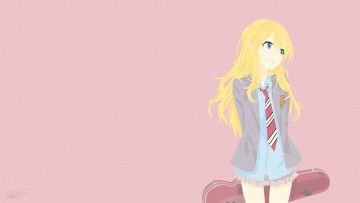 обоя аниме, shigatsu wa kimi no uso, фон, взгляд, девушка