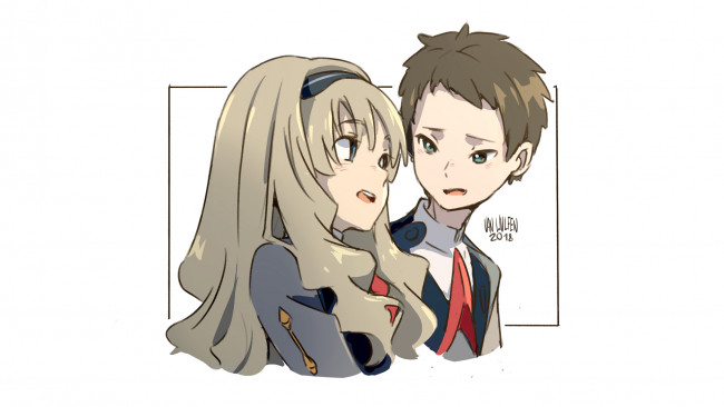 Обои картинки фото аниме, darling in the frankxx, darling, in, the, frankxx, девушка, милый, во, франксе