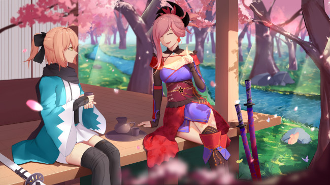 Обои картинки фото аниме, fate, stay night,  grand order,  apocrypha, девушки