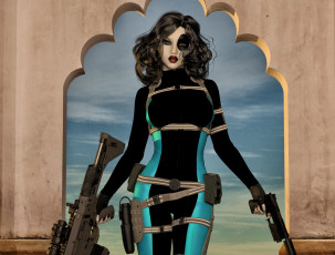 Картинка 3д+графика фантазия+ fantasy взгляд девушка фон