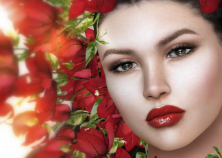 Картинка 3д+графика портрет+ portraits девушка