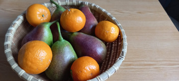 обоя еда, фрукты,  ягоды, корзинка, груши, мандарины