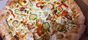 обоя еда, пицца, огурцы, сыр, макро