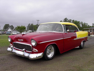 Картинка 1955 chevrolet belair classic автомобили выставки уличные фото