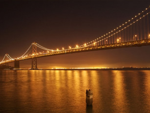 обоя золотой, сан, франциско, авт, miku, города, сша