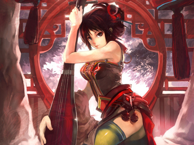 Обои картинки фото аниме, headphones, instrumental