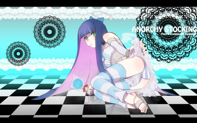 Обои картинки фото аниме, panty, stocking, with, garterbelt