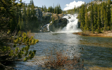 Картинка california сша йосемити природа водопады водопад река