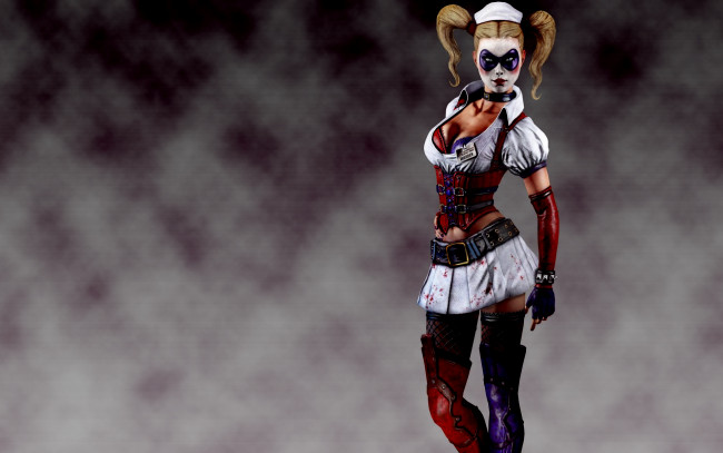 Обои картинки фото batman, arkham, asylum, видео, игры, бэтмен, харли, квинн