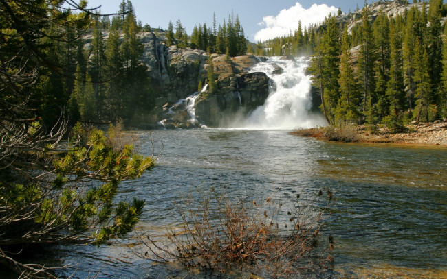 Обои картинки фото california, сша, йосемити, природа, водопады, водопад, река