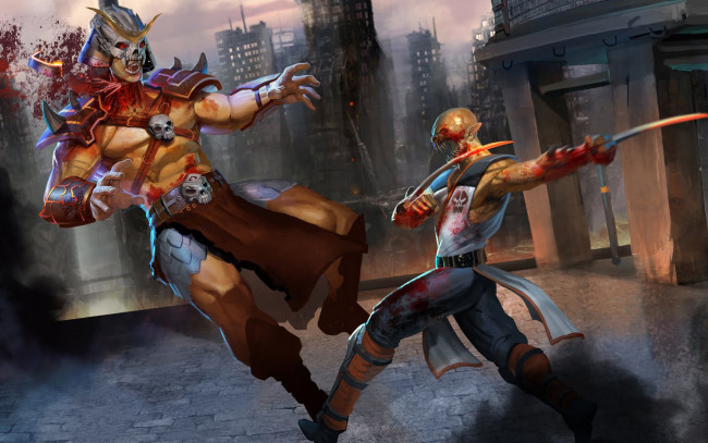 Обои картинки фото mortal, kombat, видео, игры, 2011, шао, канг, барака, битва