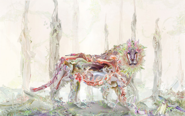 Обои картинки фото рисованные, животные, львы, лев