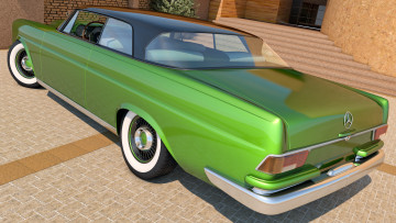 Картинка автомобили 3д benz 300se mercedes 1961