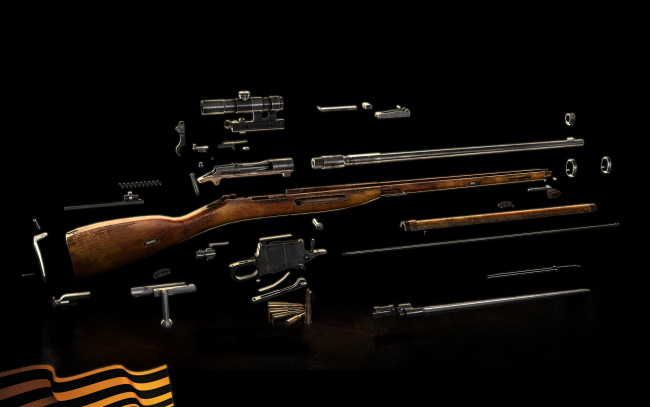 Обои картинки фото оружие, винтовки, прицеломприцелы, детали, лента