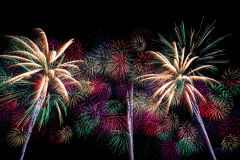 Картинка разное салюты +фейерверки огни небо фейерверк ночь салют