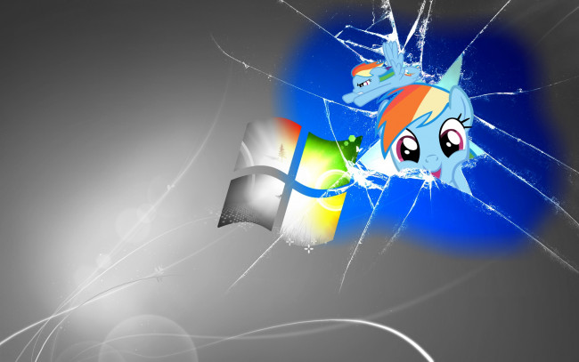 Обои картинки фото компьютеры, windows xp, пони, фон, логотип