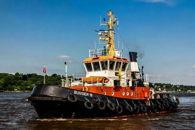 Обои картинки фото bugsier 18, корабли, баркасы ,  буксиры, буксир, морской