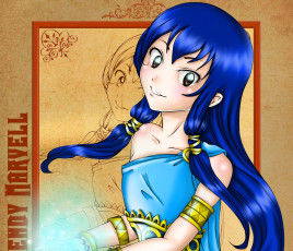 Картинка аниме fairy+tail улыбка фон взгляд девушка